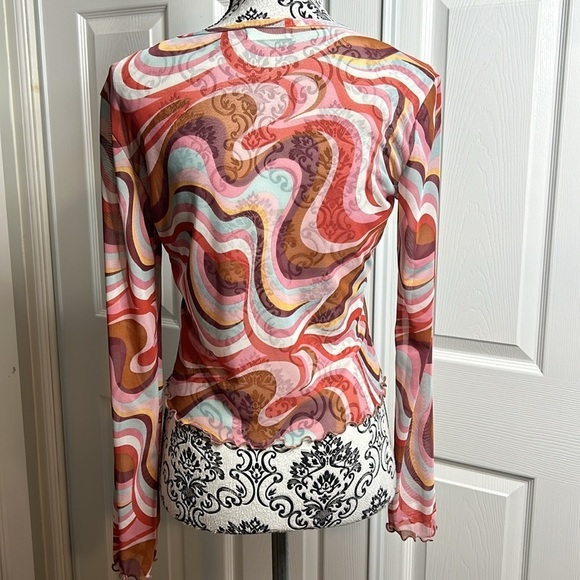 Altard State 60s Long Sleeve Sheer Top M - Picture 4 of 6